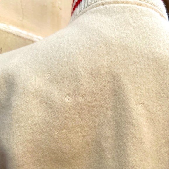 Vintage 1990’s Cream Wool Letterman Bomber Jacket w/ Red “M” by LOVE BOAT Sz S - Picture 9 of 12
